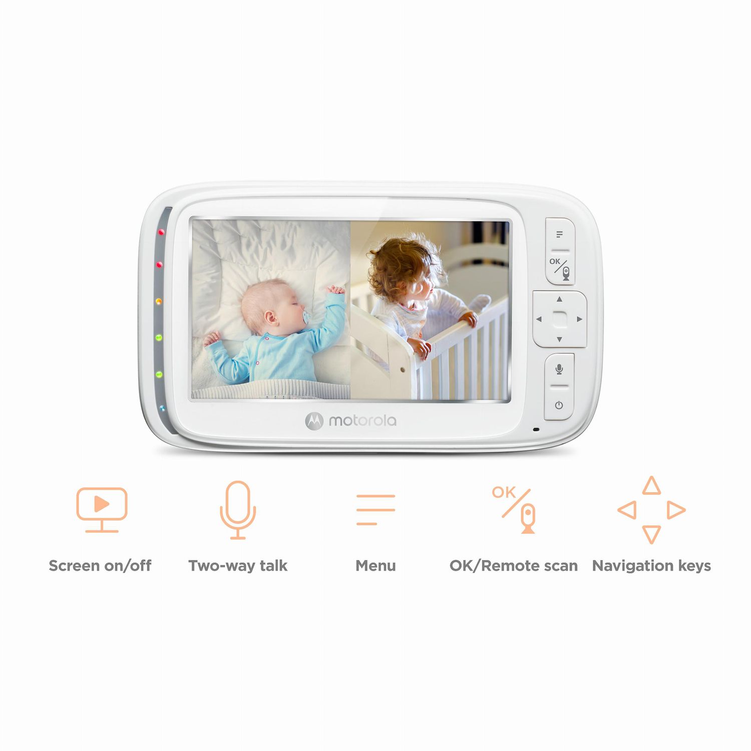 Motorola Nursery VM75 Video-Babyphone – 5 Zoll Bildschirm, Nachtsicht, Zwei-Wege-Talk, Reichweite Bis 300 M