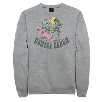 Big & Tall Venice Beach Skeleton Skateboarding Graphic Fleece