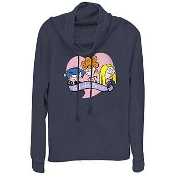 Juniors' Cartoon Network Ed, Edd, & Eddy Kanker Sisters Heart Cowlneck Graphic Lightweight Long Sleeve