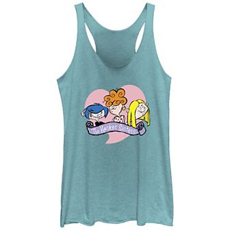 Juniors' Cartoon Network Ed, Edd, & Eddy Kanker Sisters Heart Recarback Graphic Tank Top Top
