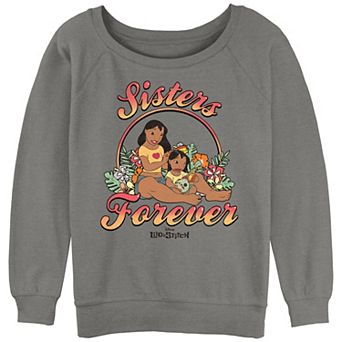 Disney's Lilo & Stitch Juniors' Sisters Forever Oversized Graphic Sweatshirt
