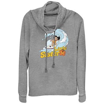 Disney's Lilo & Stich Juniors' Sisters Forever Cowlneck Graphic Lightweight Long Sleeve