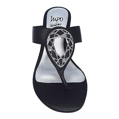 Impo Guiness Women's Memory Foam Thong Wedge Sandals