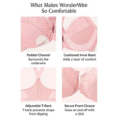 Plus Size Glamorise Full Figure Front-Closure T-Back WonderWire Underwire Bra 1246