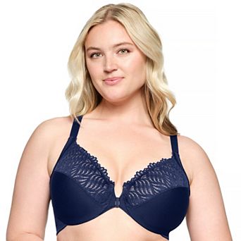 Plus Size Glamorise Full Figure Front-Closure T-Back WonderWire Underwire Bra 1246