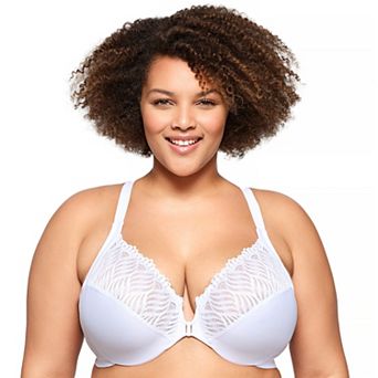 Plus Size Glamorise Full Figure Front-Closure T-Back WonderWire Underwire Bra 1246