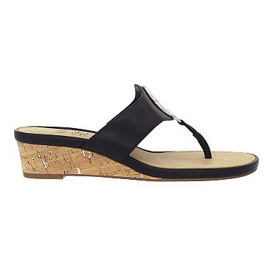 Impo Rocco Women's Memory Foam Thong Wedge Sandals