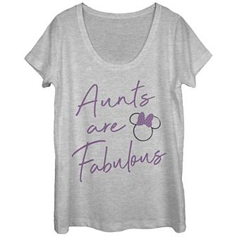 Disney's Minnie Mouse Juniors' Aunts Are Fabulous Scoop Neck Graphic Tee