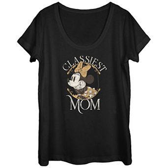 Disney's Minnie Mouse Juniors' Distressed Minnie Logo Classiest Mom Graphic Tee