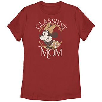 Disney's Minnie Mouse Juniors' Distressed Minnie Logo Classiest Mom Graphic Tee