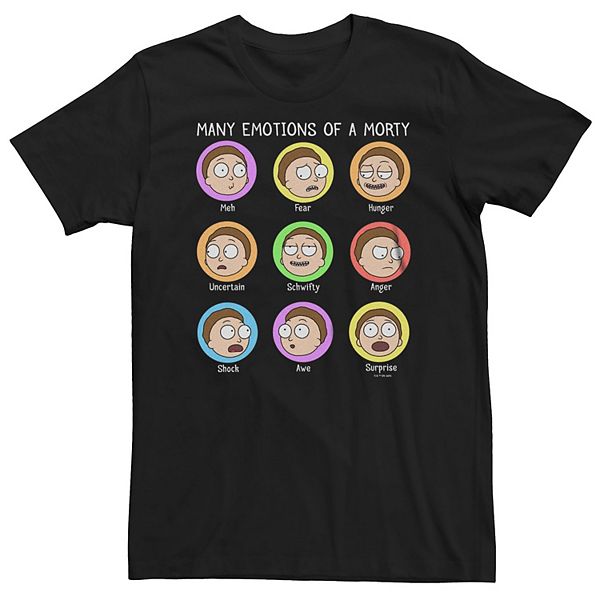 Big & Tall Rick And Morty Faces Emotions Tee