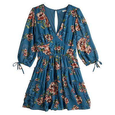 three quarter sleeve skater dress Forever 21