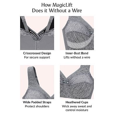Plus Size Glamorise Full-Figure MagicLift Moisture Control Wirefree Bra 1064