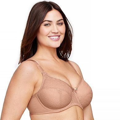 Plus Size Glamorise Full-Figure Lace Comfort WonderWire Underwire Bra 9855