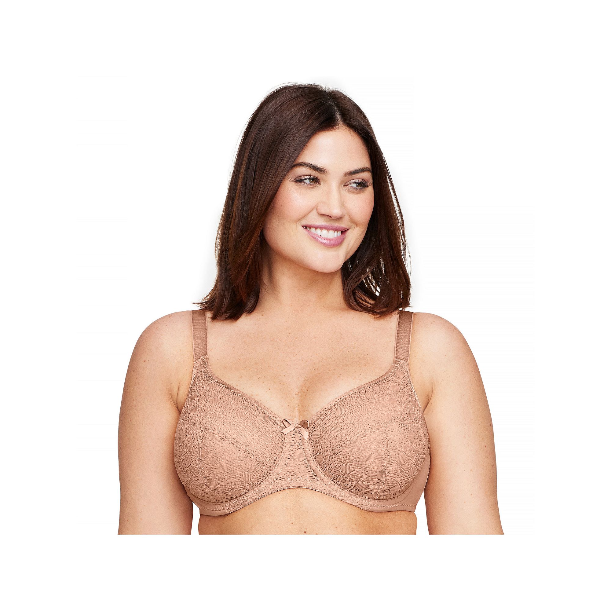 Plus Size Glamorise Full-Figure Lace Comfort WonderWire Underwire Bra 9855,