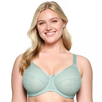 Plus Size Glamorise Full-Figure Lace Comfort WonderWire Underwire Bra 9855