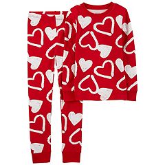 Baby Girls Mix And Match Valentine's Day Heart And Heart Print Knit Leggings  2-Pack