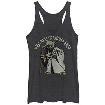 Juniors' Star Wars Yoda Best Grandma Ever Racerback Graphic Tank Top Top