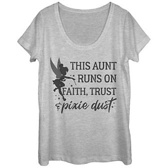 Disney's Peter Pan Juniors' Tinker Bell Aunt Trust And Pixie Dust Graphic Tee