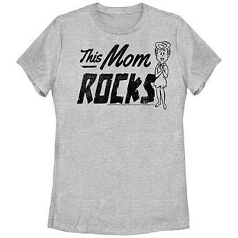 Juniors' The Flintstones Wilma This Mom Rocks Outline Graphic Tee