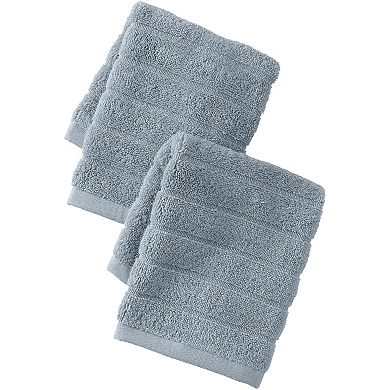 Lands' End Organic Cotton Rib 2-Piece Bath Towel, Hand Towel or Washcloth Set
