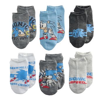 Boys 6-11 Sega's Sonic 6-Pack No-Show Socks