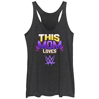 Juniors' WWE This Mom Loves WWE Racerback Graphic Tank Top