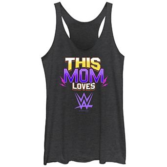 Juniors' WWE This Mom Loves WWE Racerback Graphic Tank Top