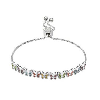 Brilliance Crystal Butterflies Adjustable Bracelet