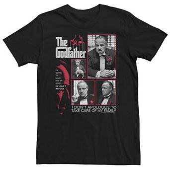 Big & Tall The Godfather Don Vito Corleone Movie Logo Red Boxes Quotes Tee