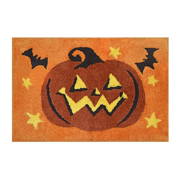 Pumpkin Bath Mat 2 Sizes Halloween Bath Mat Bat Bath Mat 