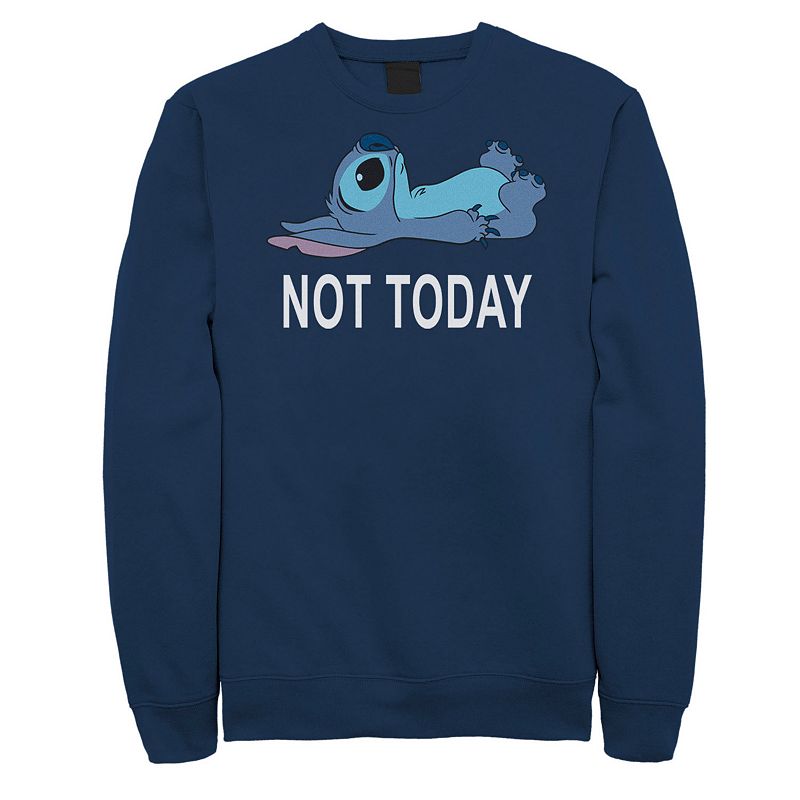Disney's Lilo And Stitch Big & Tall Not Today Stitch Graphic Fleece Sweatshirt, Men's, Size: 4XL, Blue