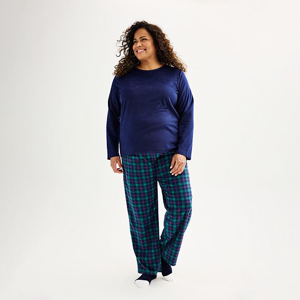 Women's Croft & Barrow® Pajamas: Fleece Sleep Top & Pants 2-Piece PJ Set