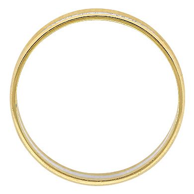 Stella Grace 10k Two Tone White Gold 6 mm Center Motif Wedding Band
