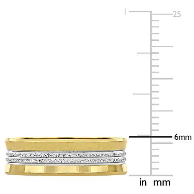 Stella Grace 10k Two Tone White Gold 6 mm Center Motif Wedding Band
