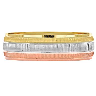 Stella Grace Tri-Tone 14k Gold 6 mm Wedding Band