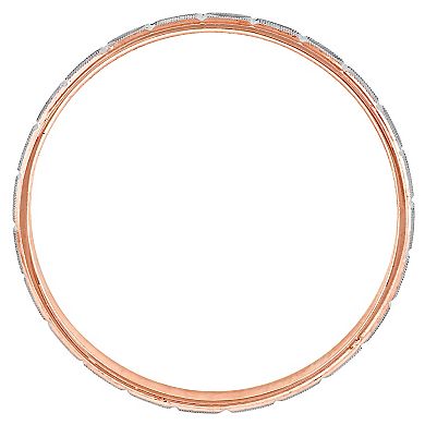 Stella Grace Tri-Tone 10k Gold 4 mm Woven Motif Wedding Band
