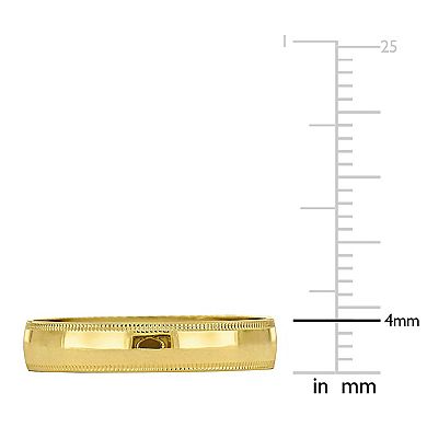Stella Grace 10k Gold 4 mm Brushed Finish Milgrain Edge Wedding Band
