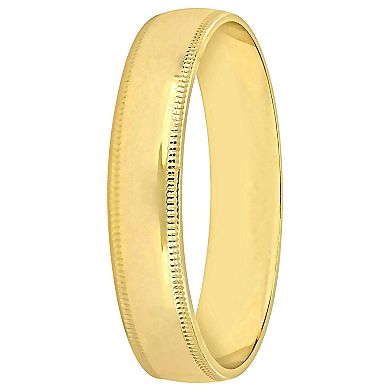 Stella Grace 10k Gold 4 mm Brushed Finish Milgrain Edge Wedding Band