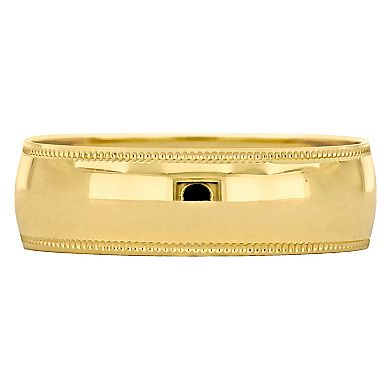 Stella Grace 10k Gold Men's 6 mm Milgrain Edge Wedding Band