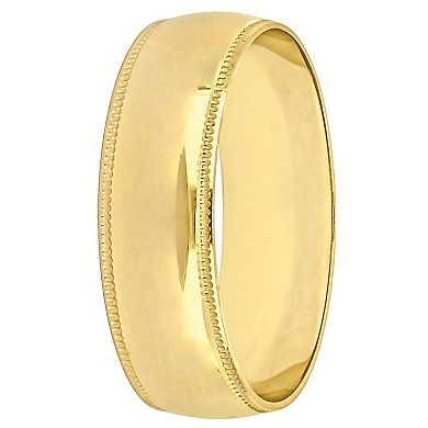 Stella Grace 10k Gold Men's 6 mm Milgrain Edge Wedding Band