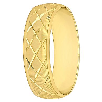 Stella Grace 14k Gold 6 mm Lattice Wedding Band