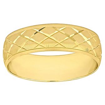 Stella Grace 14k Gold Men's 6 mm Lattice Wedding Band