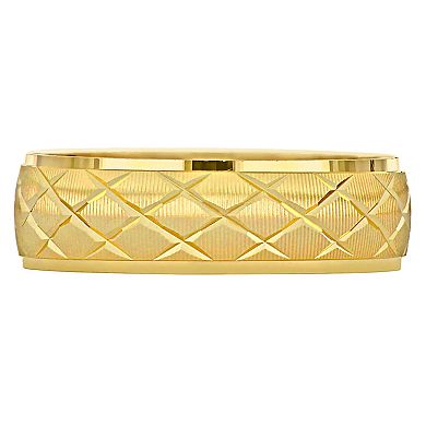 Stella Grace 14k Gold Men's 6 mm Lattice Wedding band