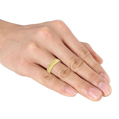 Stella Grace 14k Gold Men's 6 mm Lattice Wedding band