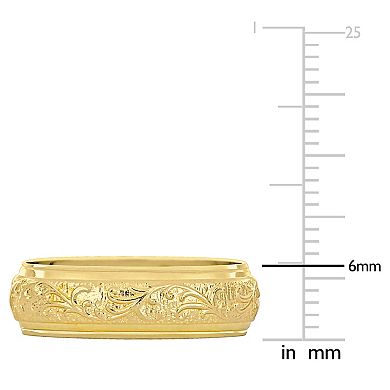Stella Grace 14k Gold 6 mm Antique Filigree Wedding Band