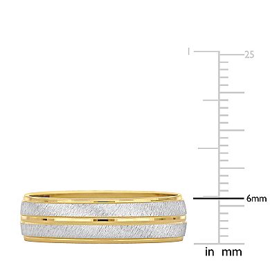 Stella Grace Two Tone 14k Gold 6 mm Double Row Wedding Band