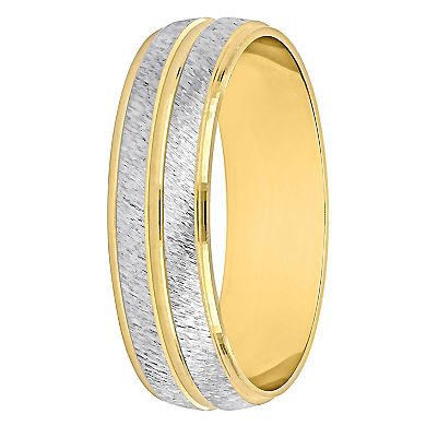 Stella Grace Two Tone 14k Gold 6 mm Double Row Wedding Band