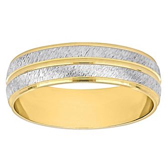 Stella Grace Two Tone 14k Gold Men's 6 mm Double Row Band