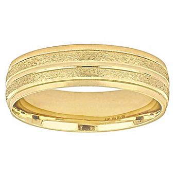 Stella Grace 14k Gold 6 mm Double Row Textured Wedding Band